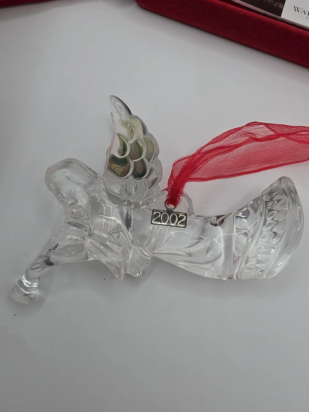 Waterford Crystal Red Angel Ornament - 2002 First Edition